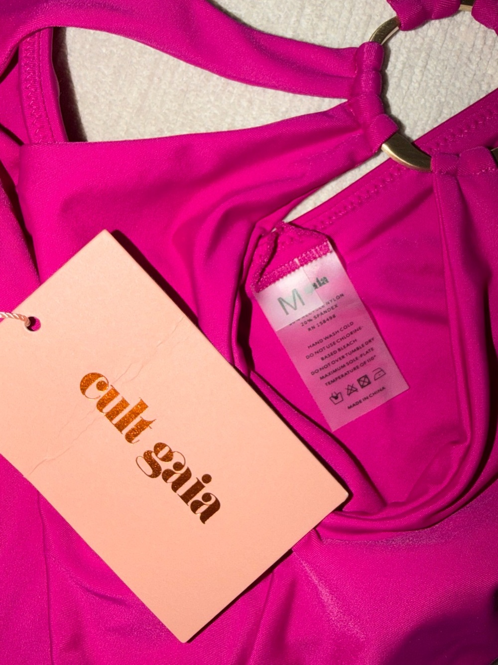 NWT Cult Gaia Aster One Piece Swimsuit Bloom Pink New Fuschia Bikini Flower - Picture 4 of 5